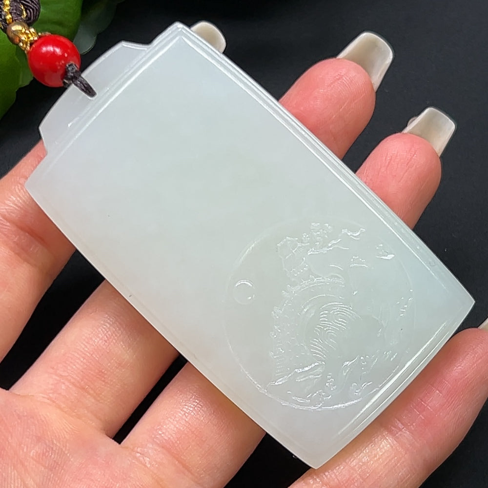 Hetian Jade Plain Pendant Total Weight Approx. 82.86g with Rope