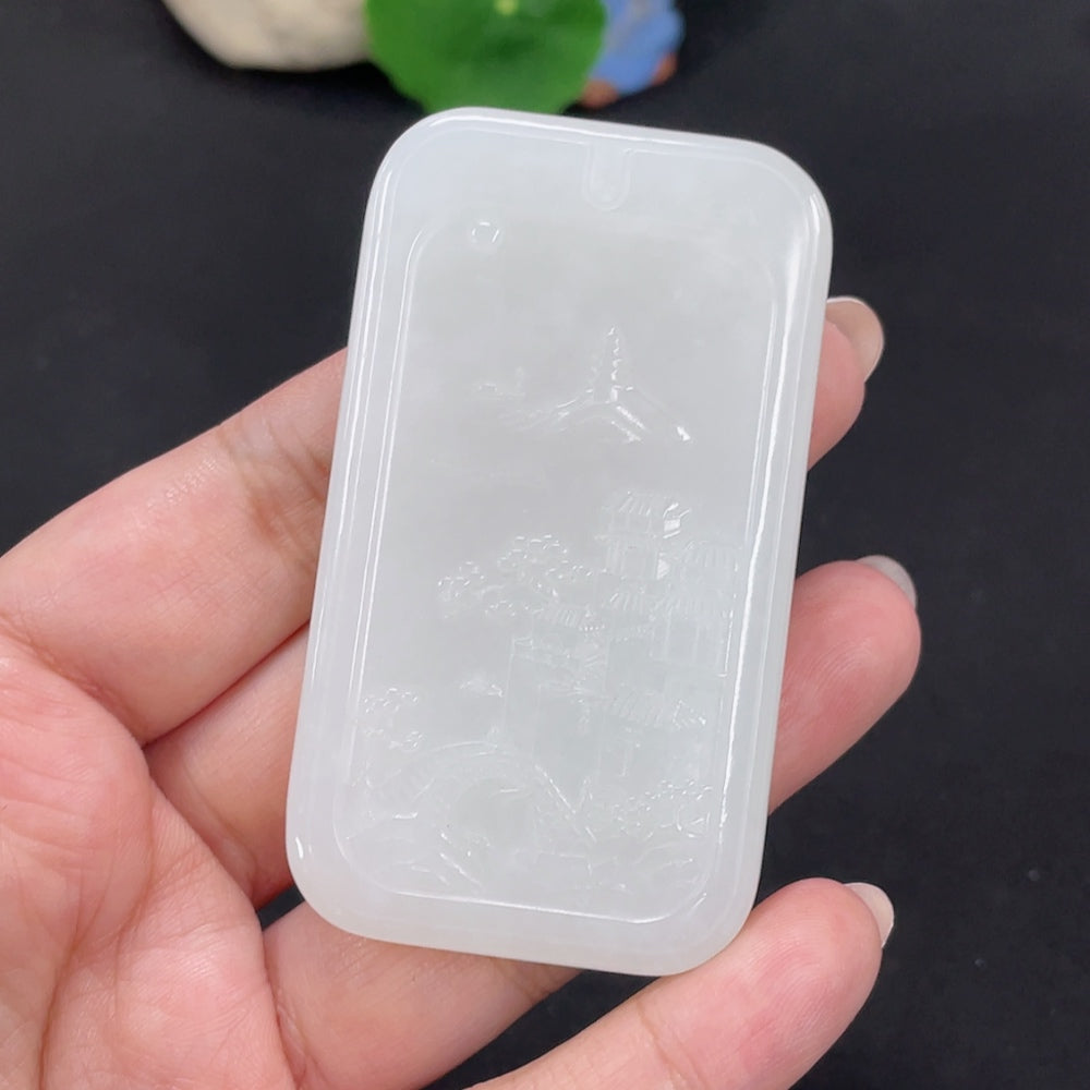 Hetian Jade Pendant Guanyin Total Weight Approx. 64.5g
