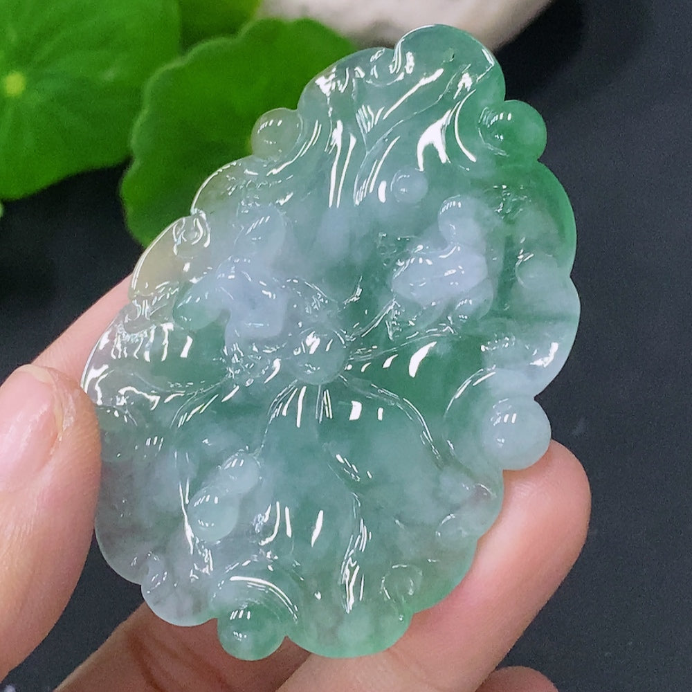 Jadeite Pendant Lotus Leaf Total Weight Approx. 20g