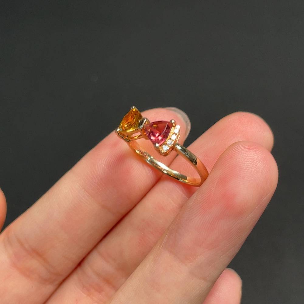 18k tourmaline gemstone ring by HUILIU HQ, size 12, non-diamond, approximately 2.1g, showcasing a vibrant, polished gemstone design.
