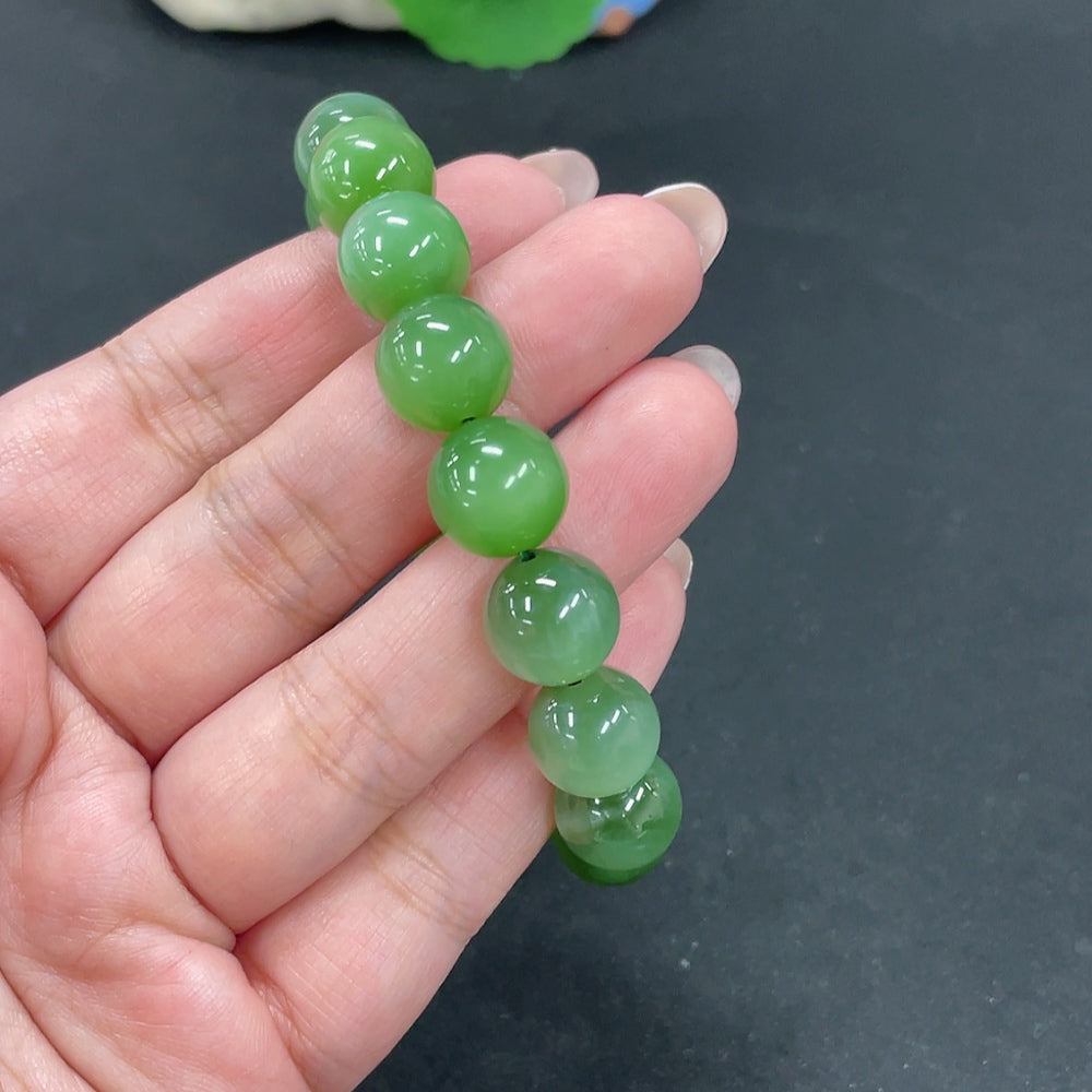 Hetian Jade Bracelet, Approx. 12.4mm, Total Weight Approx. 43.8g