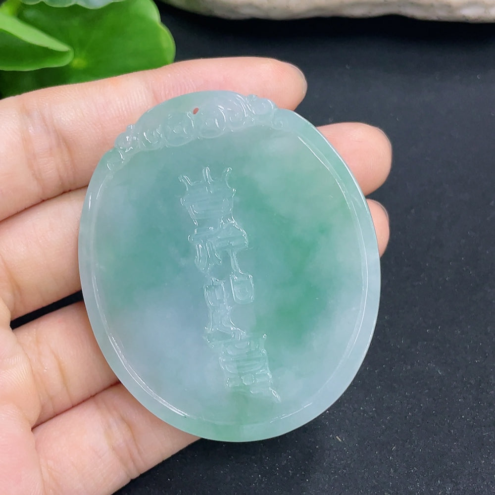 Jadeite dragon pendant necklace by HKHQ, featuring a detailed green jadeite dragon design on a string necklace.
