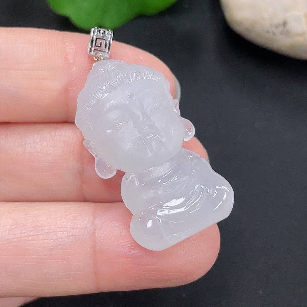 Huiliu Certified Jadeite Guanyin pendant featuring intricate carving and smooth jade surface, showcasing traditional Asian craftsmanship.
