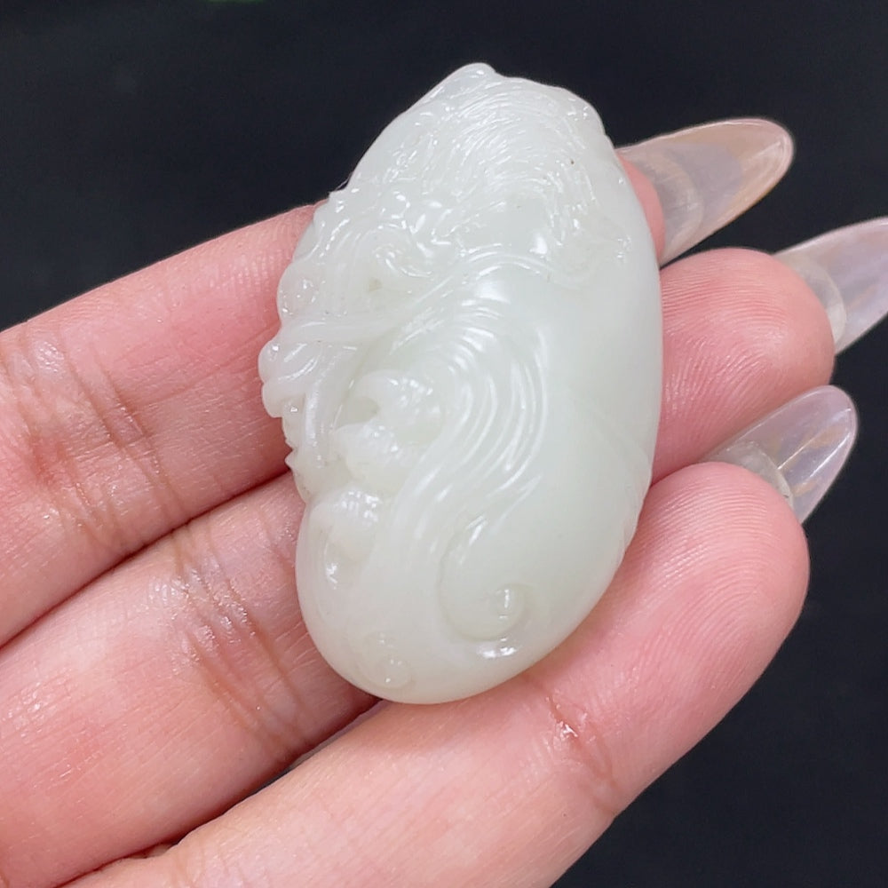 Hetian Jade Pendant Auspicious Beast . | Huiliu Certified