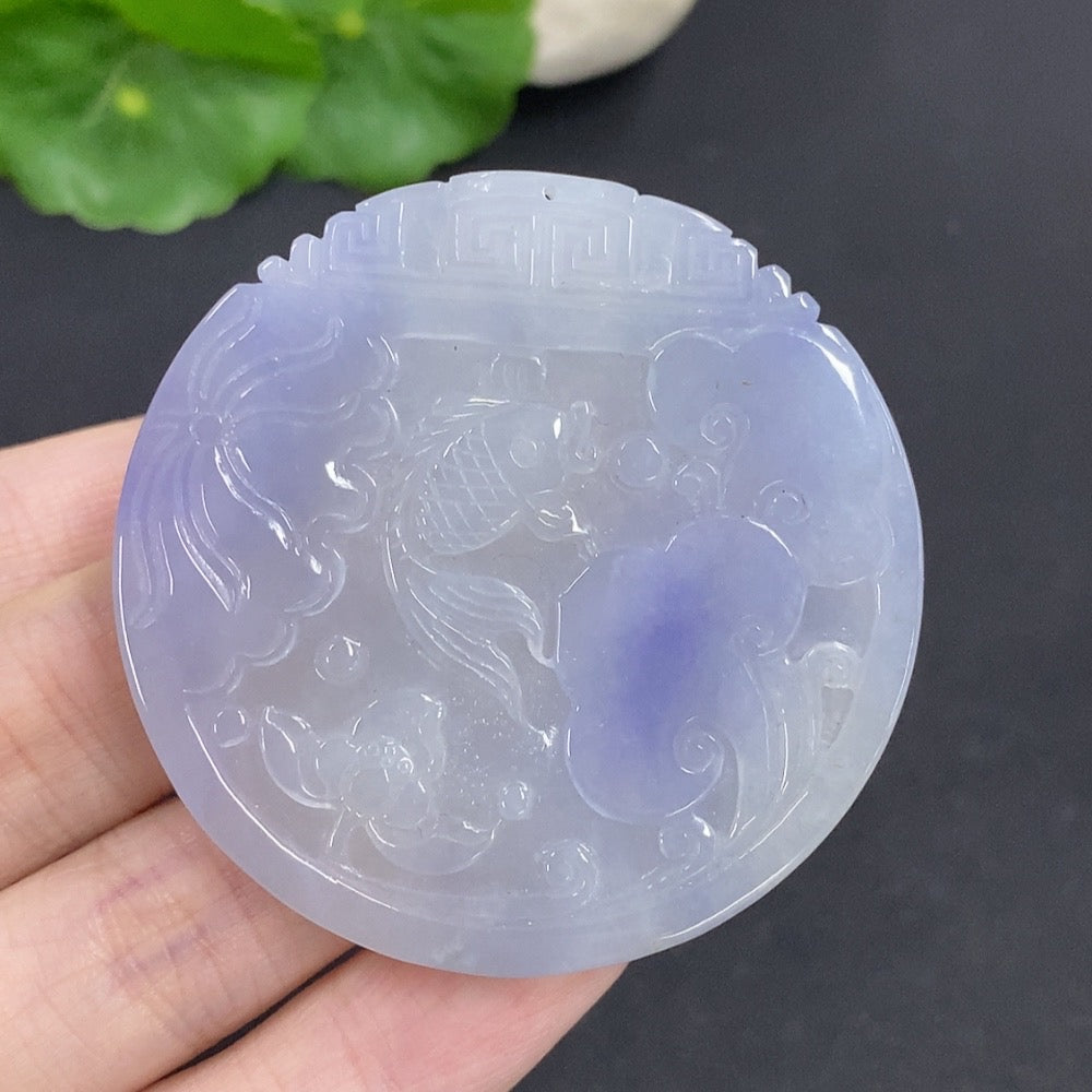 Jadeite Antique Pendant Total Weight Approx. 36.8g