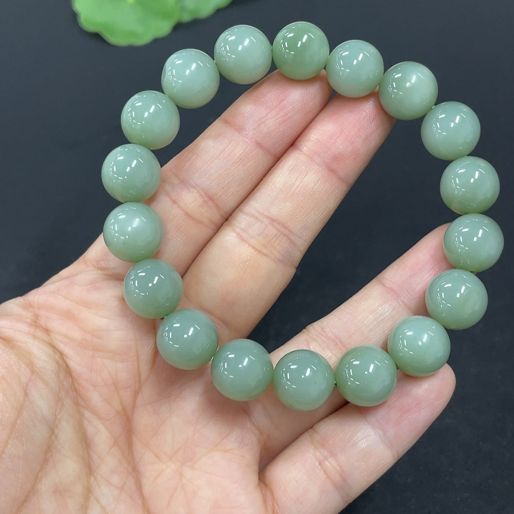Hetian Jade Beads Bracelet approx. 10.5mm total weight approx. 35.8g