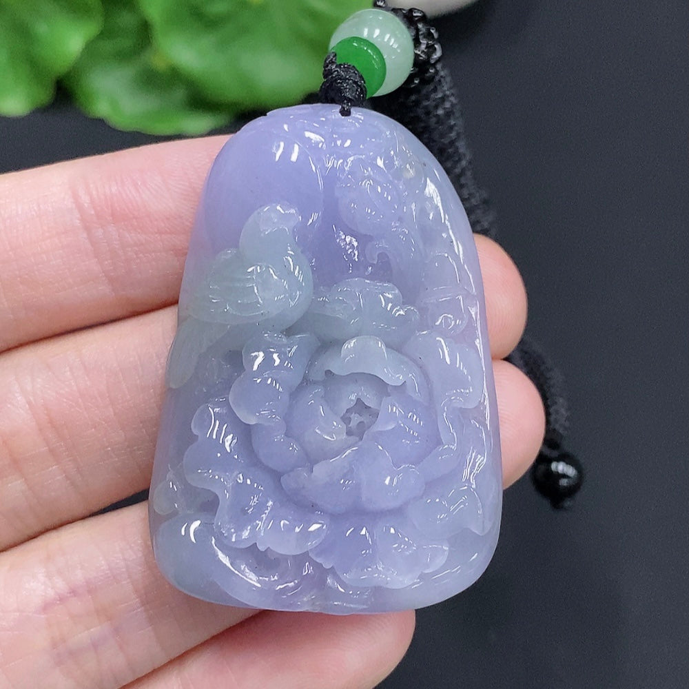 Jadeite Lotus Pendant