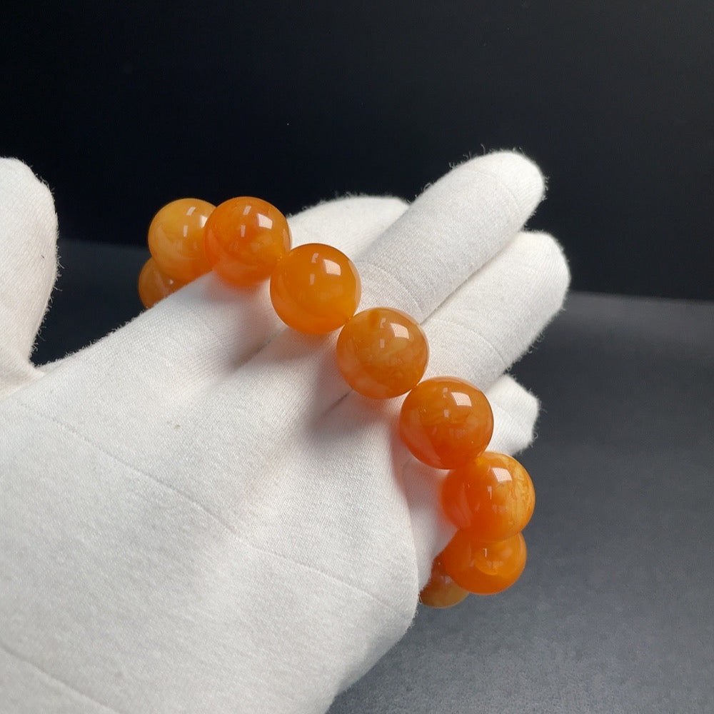 Amber Beeswax Bracelet Approx.16mm Total Weight Approx.33.02g