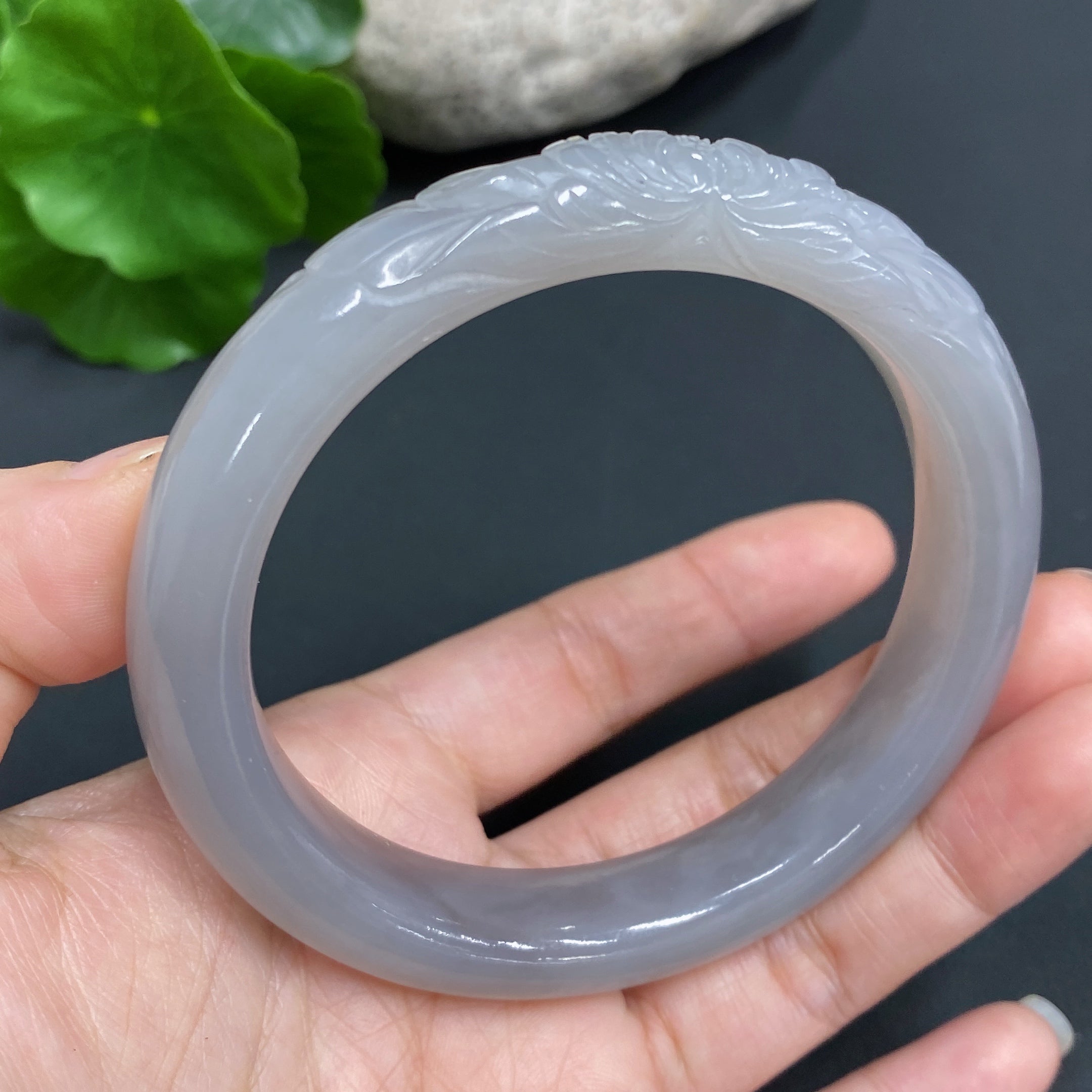 Hetian Jade Carved Bracelet Size 56.8 Total Weight Approx. 51.4g
