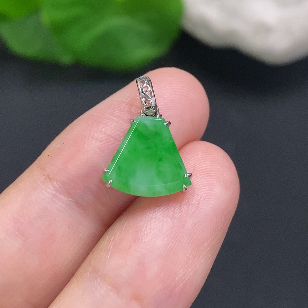 Jadeite Inlaid Pendant 18K Gold Total Weight Approx.1g