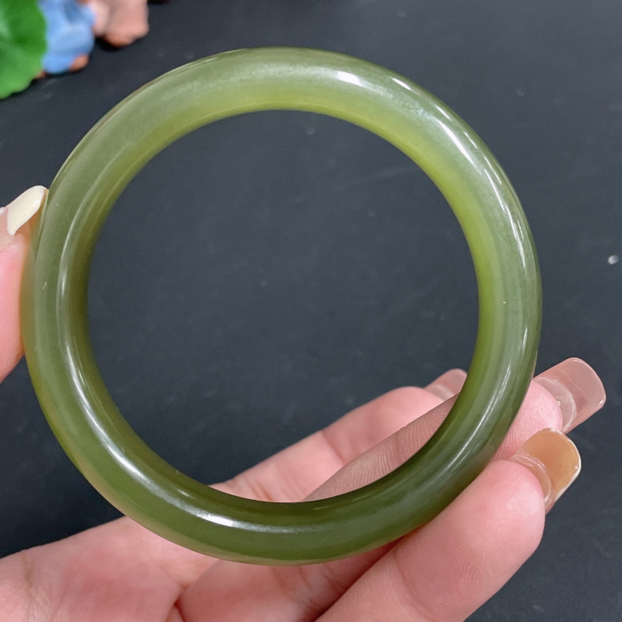 Hetian Jade Round Bangle, . | Huiliu Certified