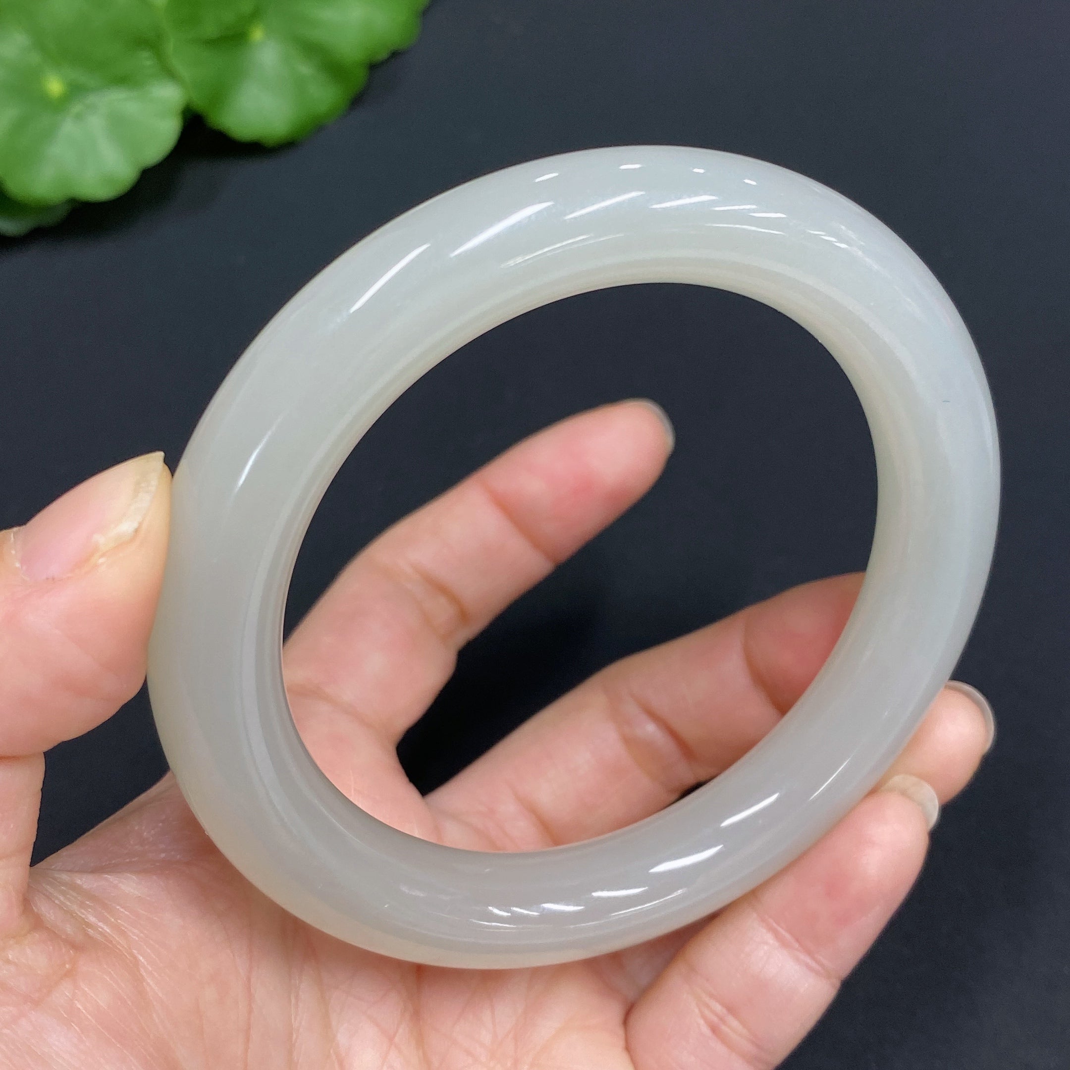 Hetian Jade Round Bangle Size 58.7 Total Weight Approx. 64g
