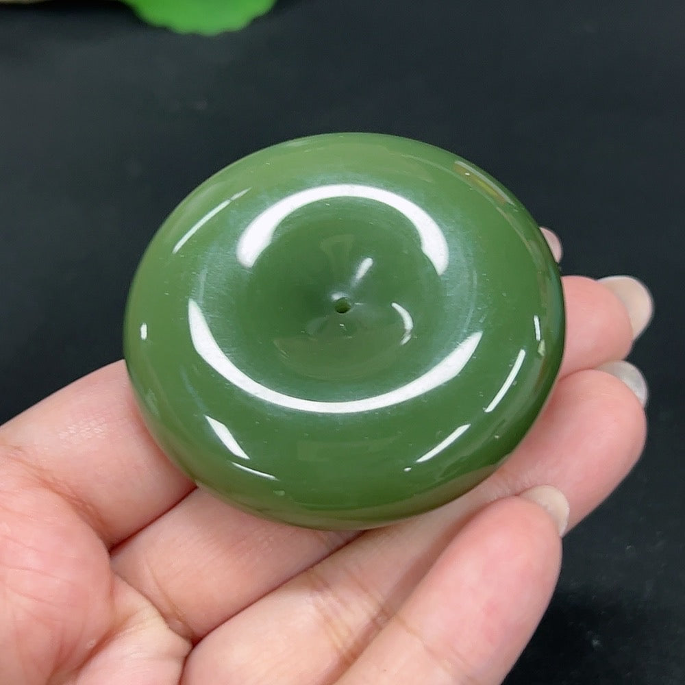 Hetian Jade Pendant Peace Button Total Weight Approx. 84.1g