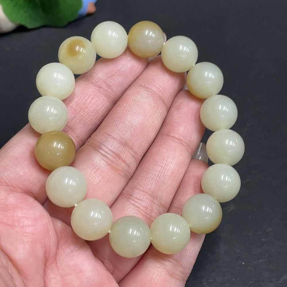 Hetian Jade Bracelet Size 11.8 mm Approx. Total Weight 44.3g