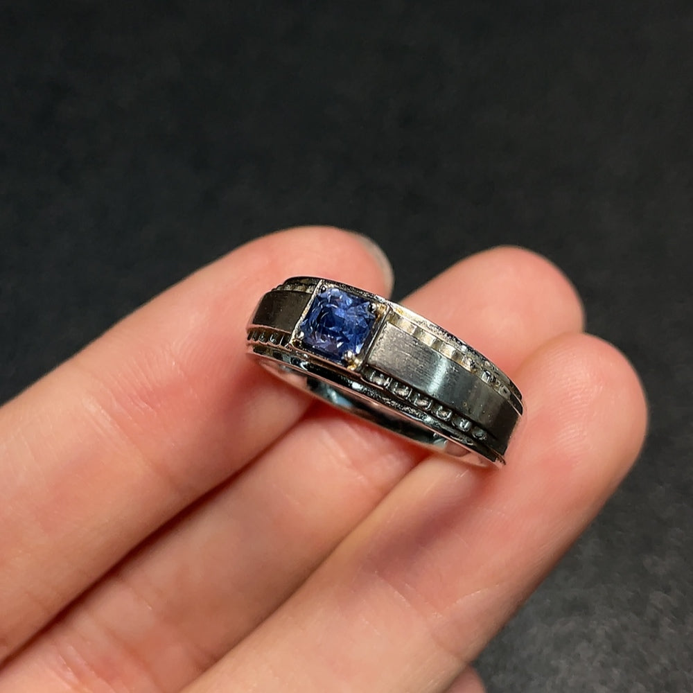 Sapphire Ring Non-Diamond Content Au38% . Stone3.7mm | Huiliu Certified