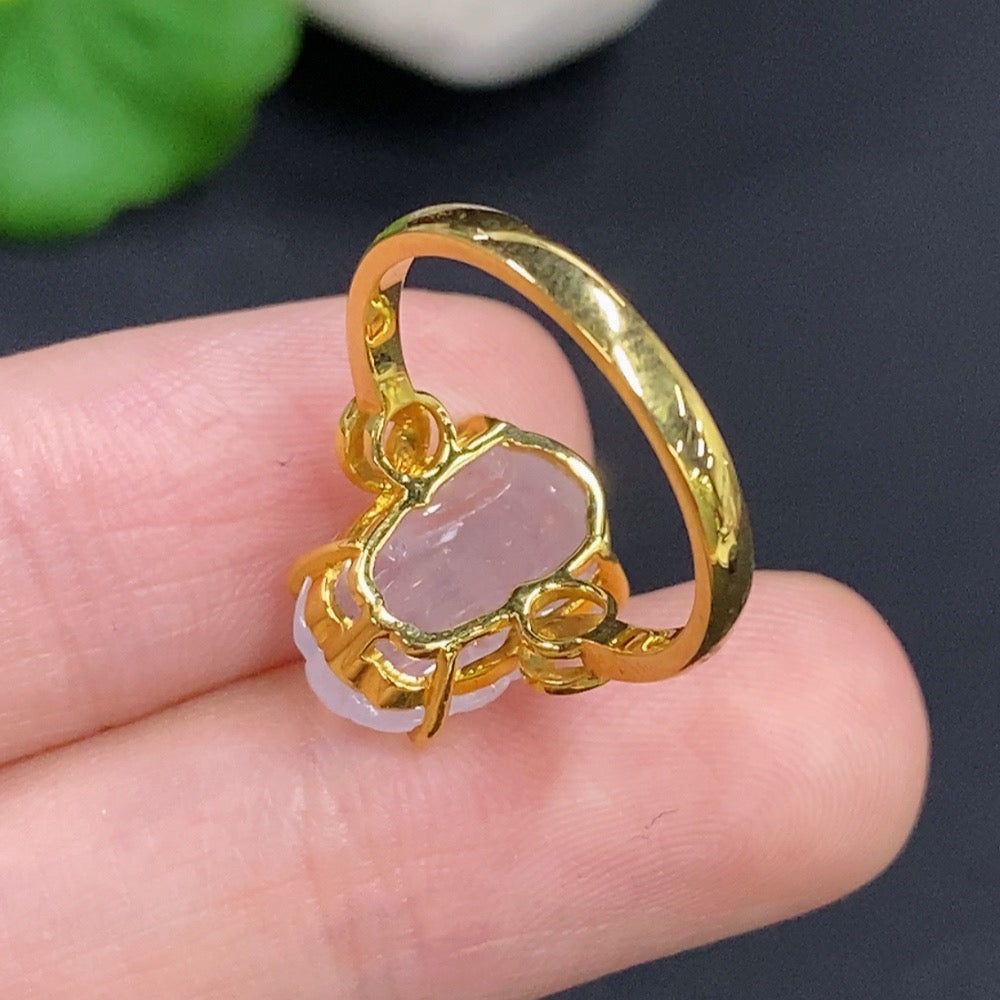 Jadeite Inlaid Ring 18K Gold