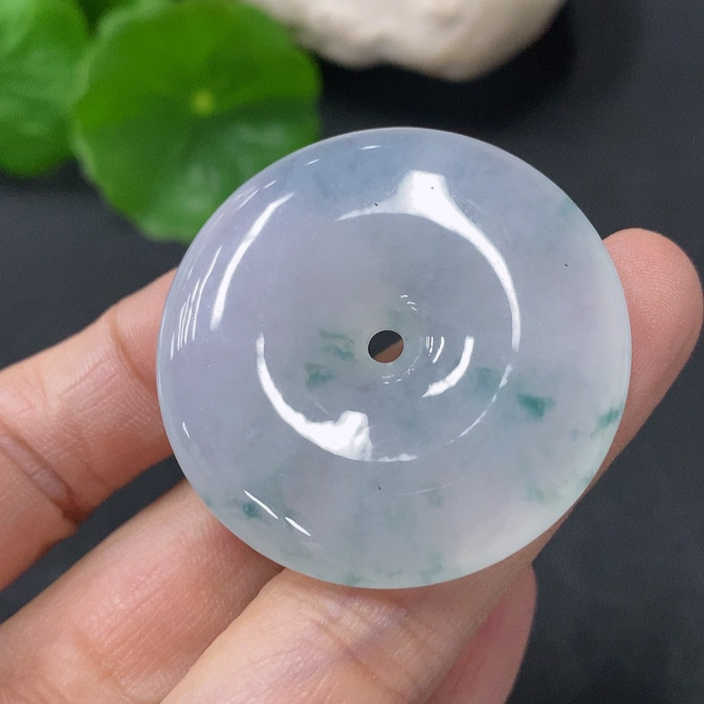 Jadeite Pendant Peace Buckle Total Weight Approx. 18g