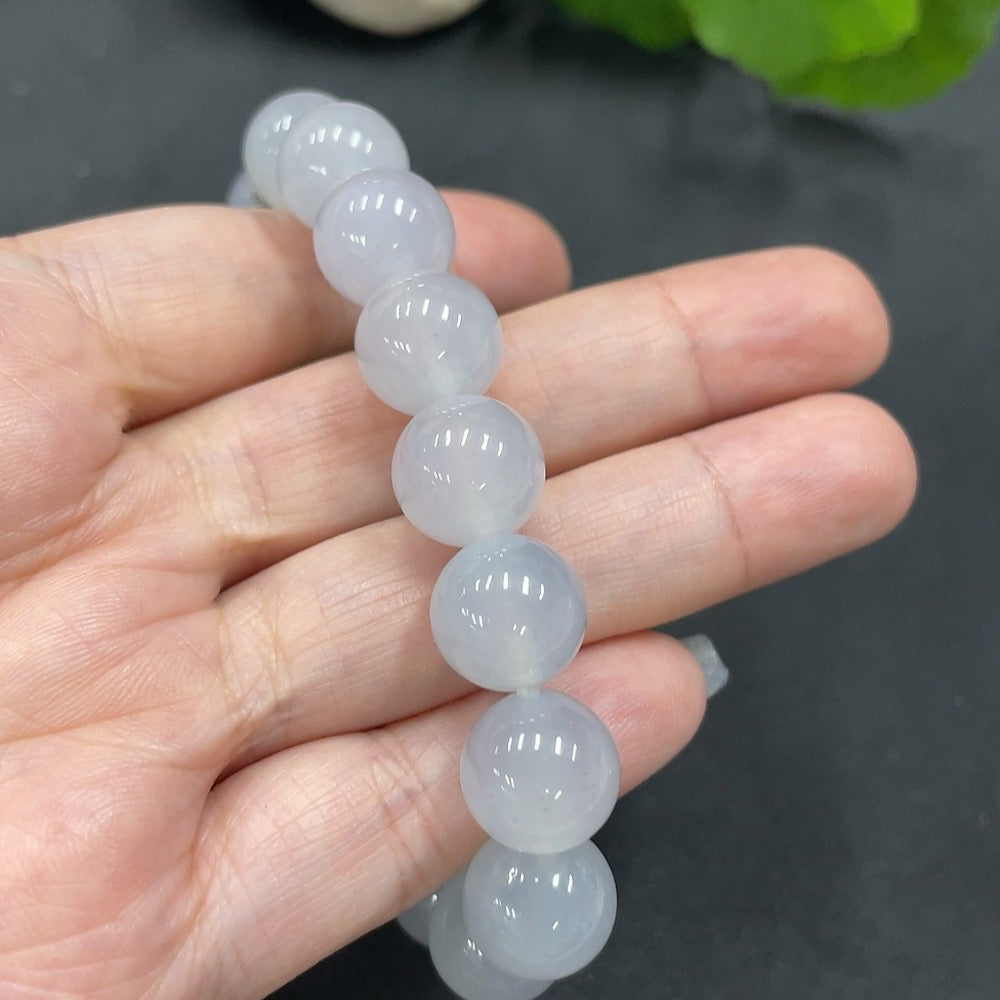 Jadeite Bead Necklace Approx. 11.7mm (Non-Gold-Inlaid)