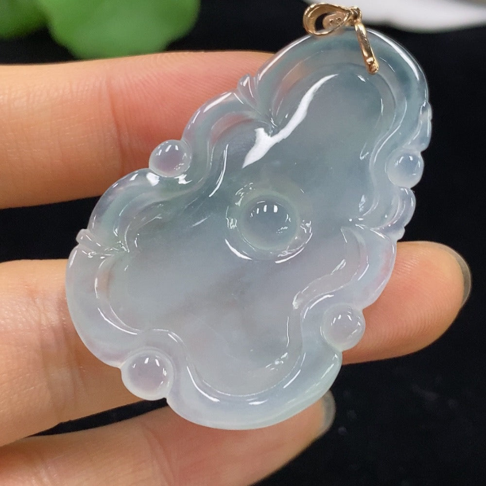 Jadeite Lotus Pendant 18k Total Weight Approx. 11.66g