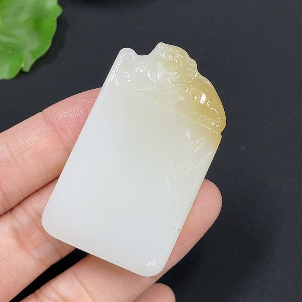 Hetian Jade Pendant - Auspicious Beast Plaque, Total Weight: Approx. 29.4g