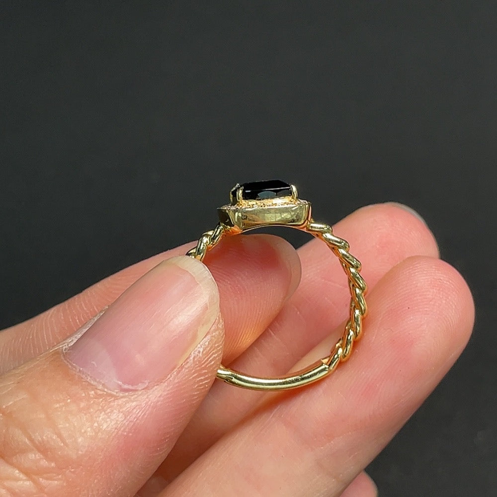 Tourmaline Ring with Diamond Accents, 18k, Total Weight Approx. 4.31g, Size 13