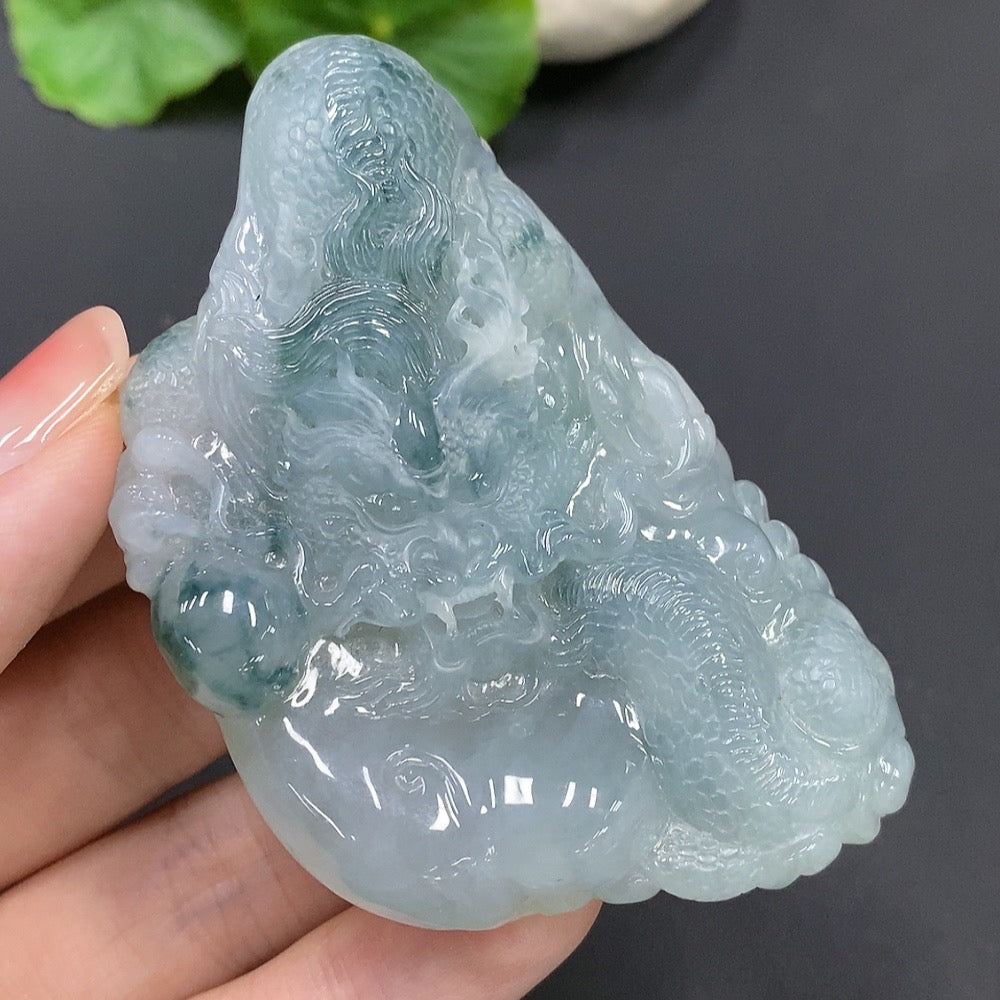 Jadeite Dragon Soaring the World Pendant, Total Weight 90.993g