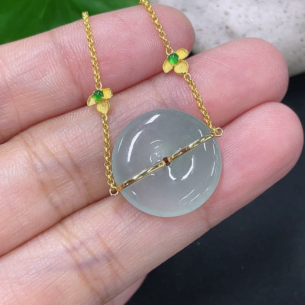 Jadeite Safety Buckle Bracelet 18k
