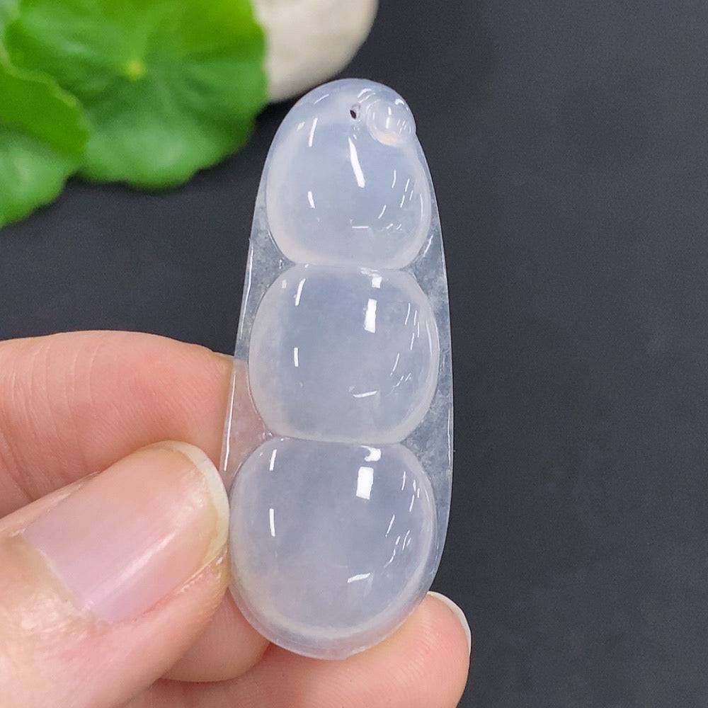 Jadeite Lucky Bean pendant from HUILIU HQ, crafted from jade, weighing approximately 8.7 grams, featuring a smooth, polished surface.