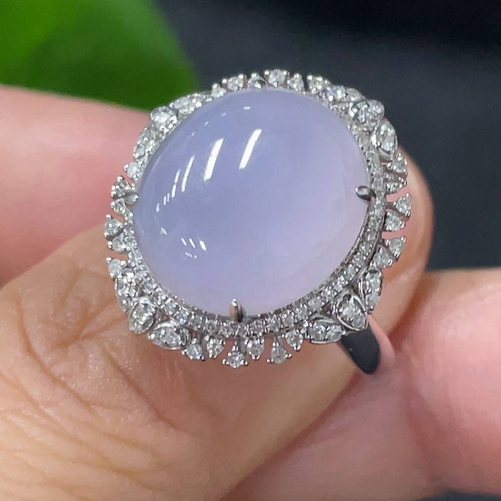 Jadeite gourd ring with 18k gold inlay and diamond accents, size 13.5, from HUILIU HQ featuring intricate craftsmanship.
