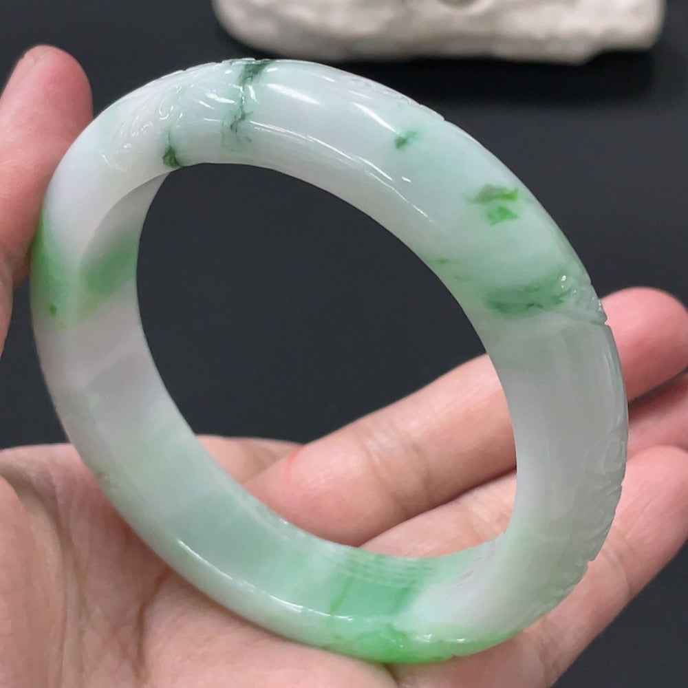 Jadeite Round Bangle Size 56.6 Total Weight Approx. 71.26g with Crack