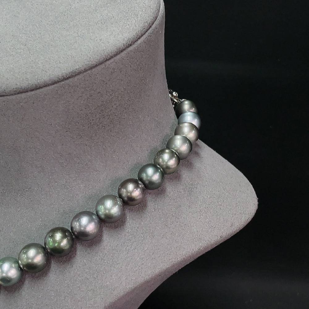 HUILIU HQ seawater pearl necklace with 80.1g weight, 11.1-13.4mm pearls, non-gold, elegant jewelry display