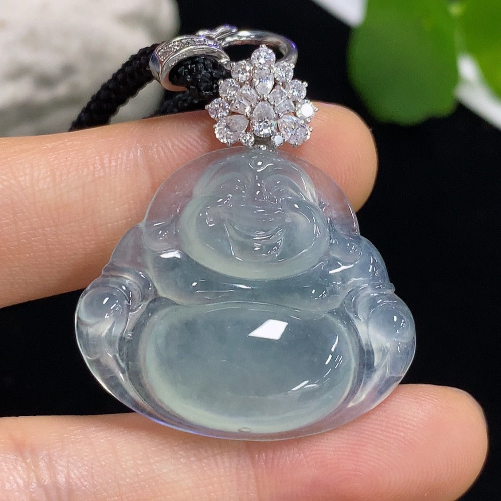 Jadeite Buddha Inlaid Pendant 18k Non-Gold Non-Diamond (Excluding Rope)