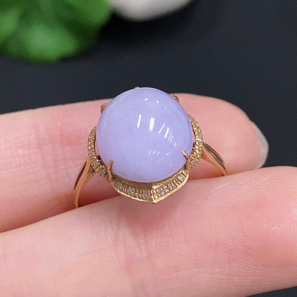 Jadeite Cabochon Ring . No Diamond | Huiliu Certified