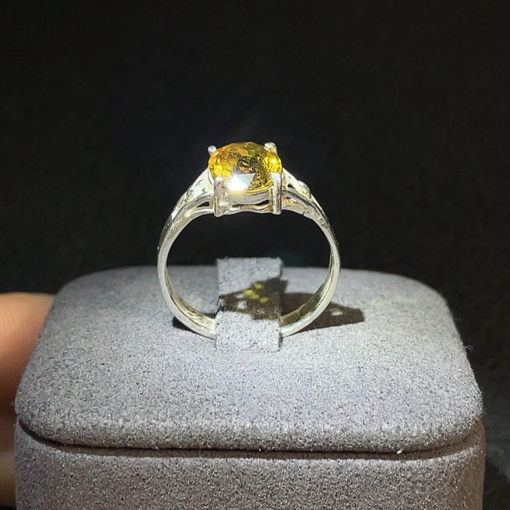 Sapphire Ring, Color Origin Undetermined, Non-Gold, Total Weight Approx. 2.30g, Size 15