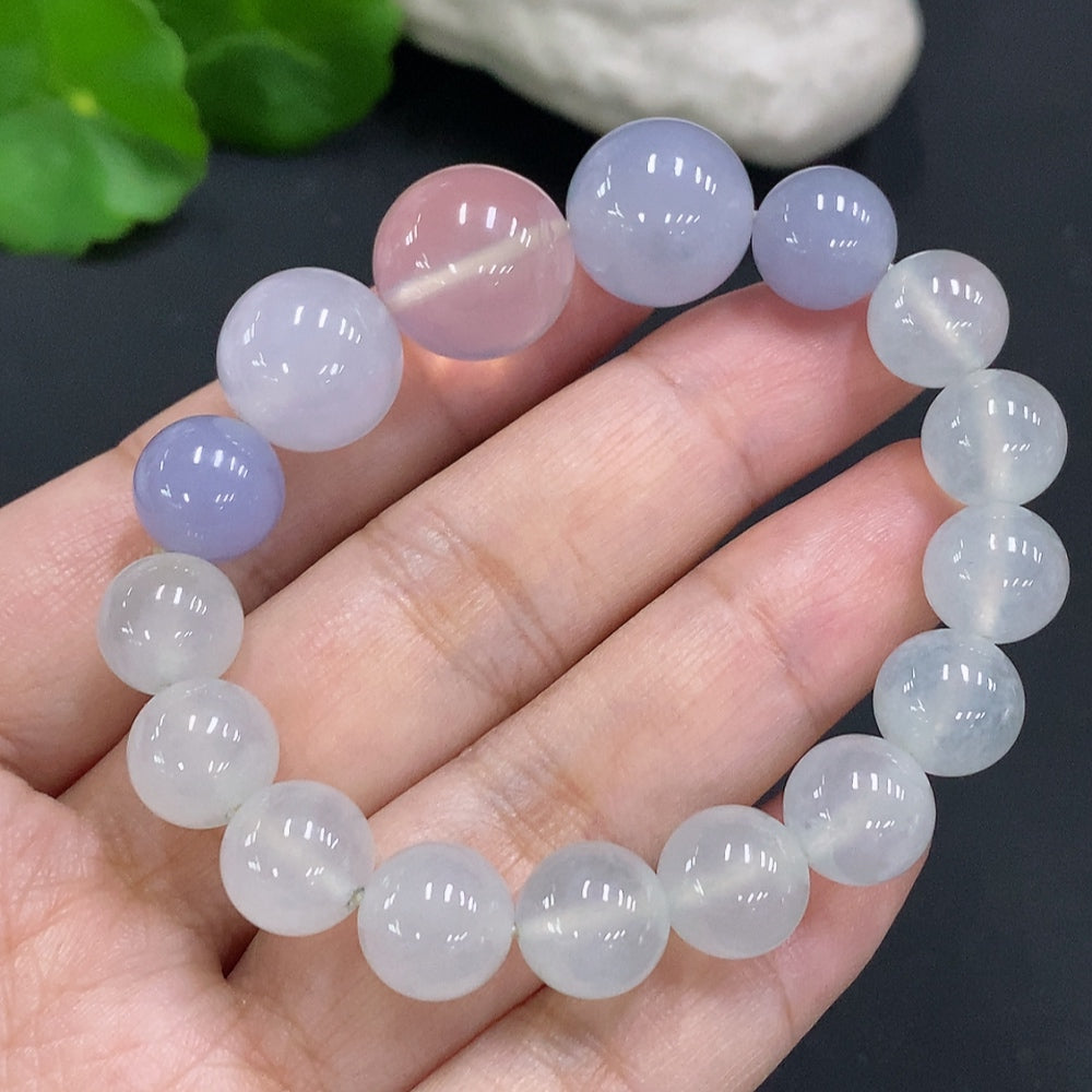 Jadeite Beaded Necklace Approx. 9.8mm Total Weight Approx. 36.6g (Powder Beads Non-Type A)