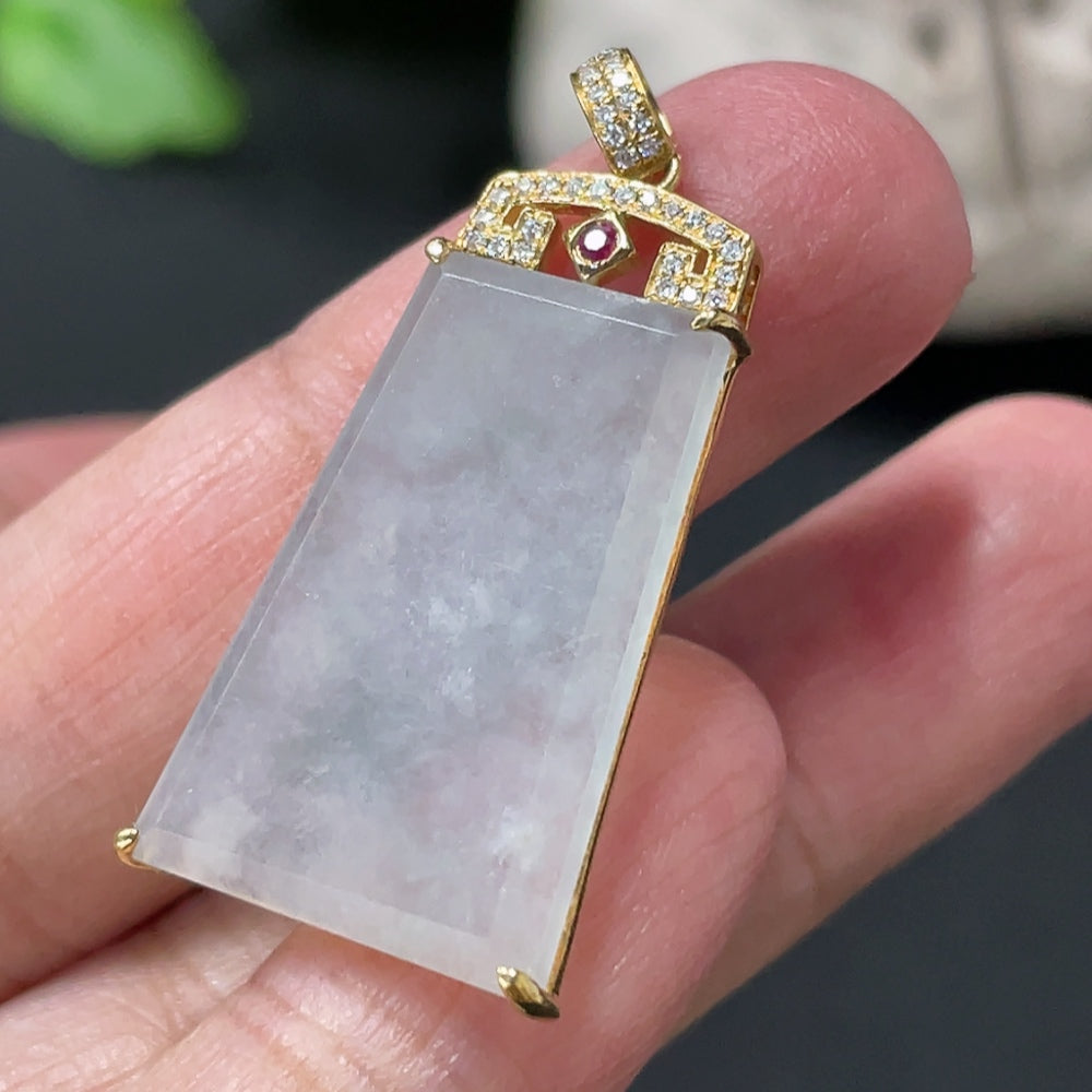 Jadeite Plain Pendant with Setting, Non-Diamond, . | Huiliu Certified
