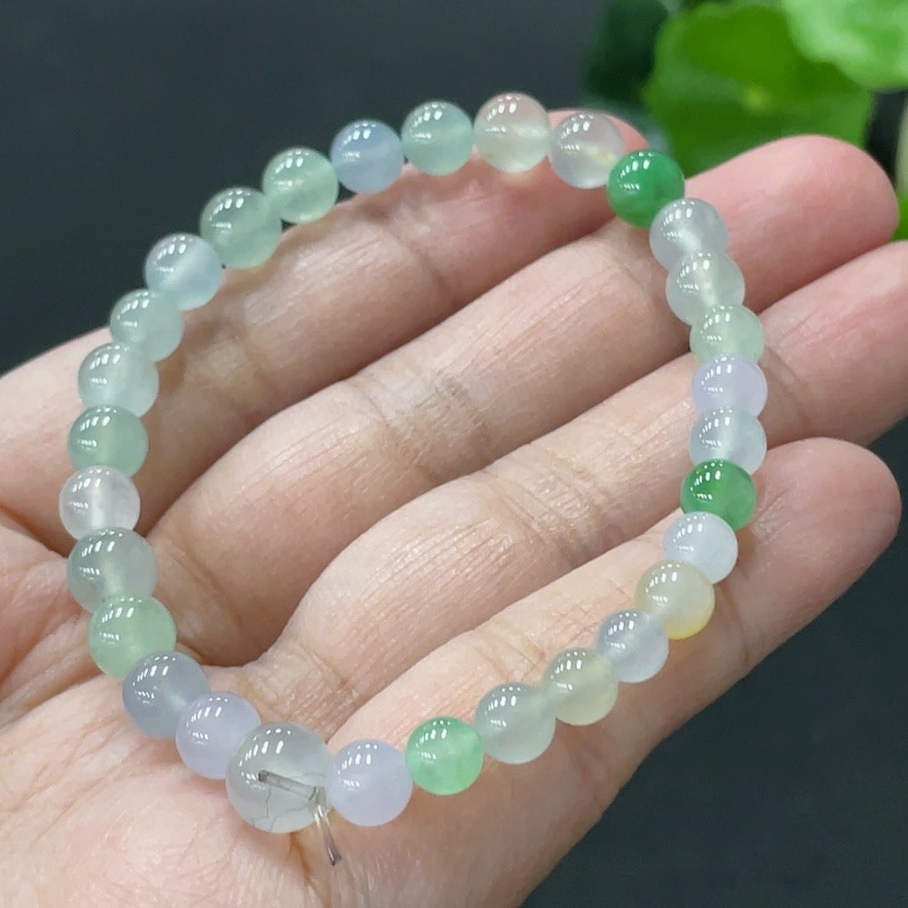 Jadeite Bracelet Largest Bead Approx. 7.4mm Total Weight Approx. 10.89g
