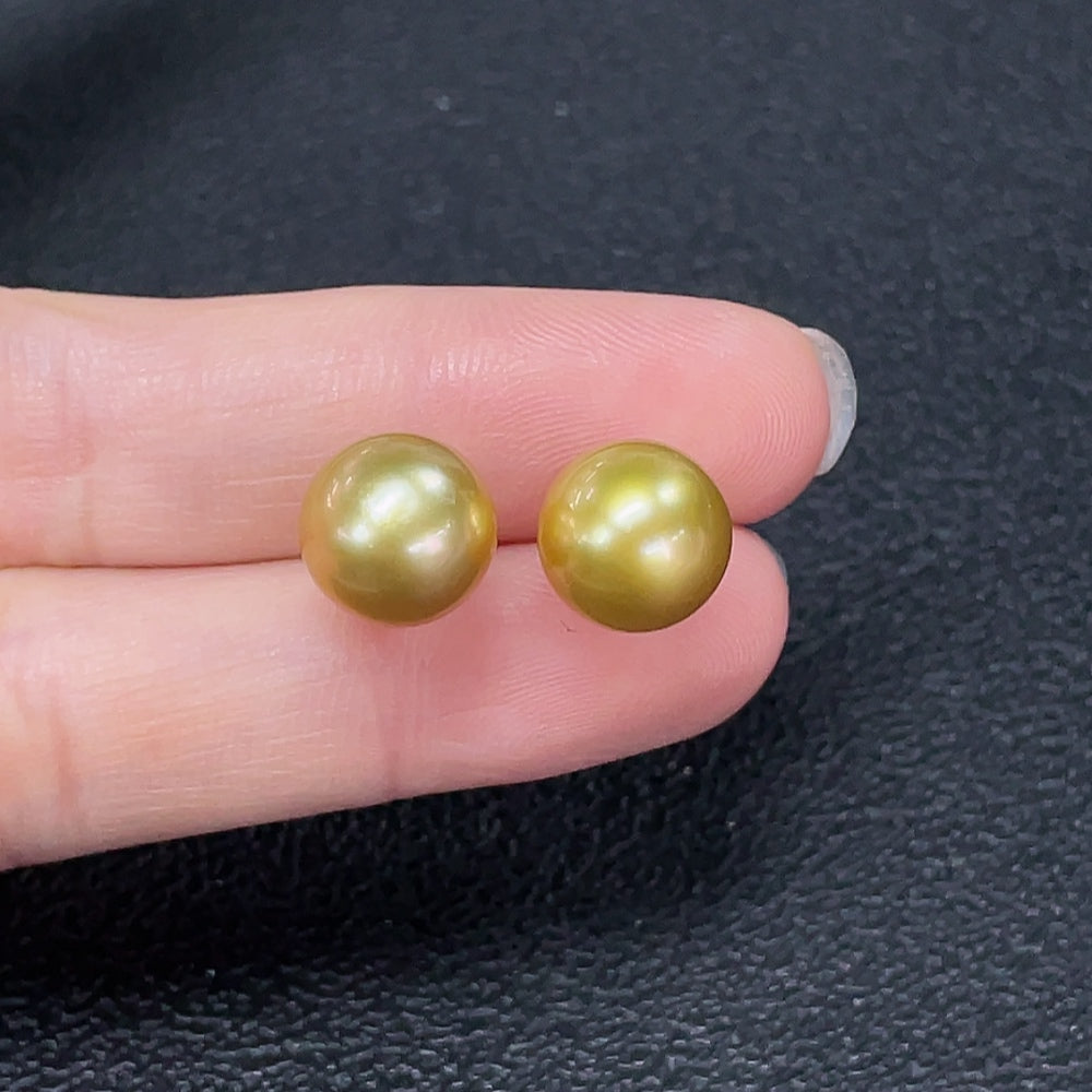Seawater Pearl Earrings 18k Gold Color Origin Undetermined