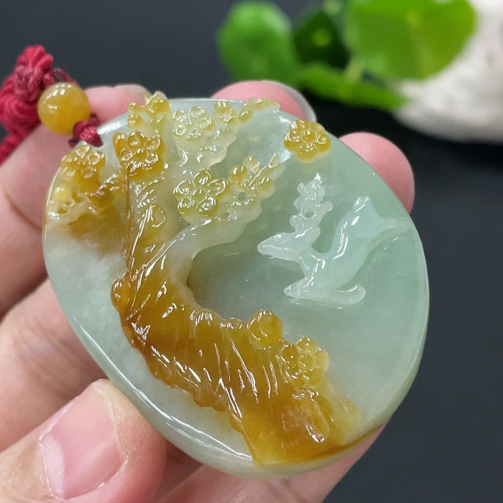 Jadeite Deer Pendant, . | Huiliu Certified