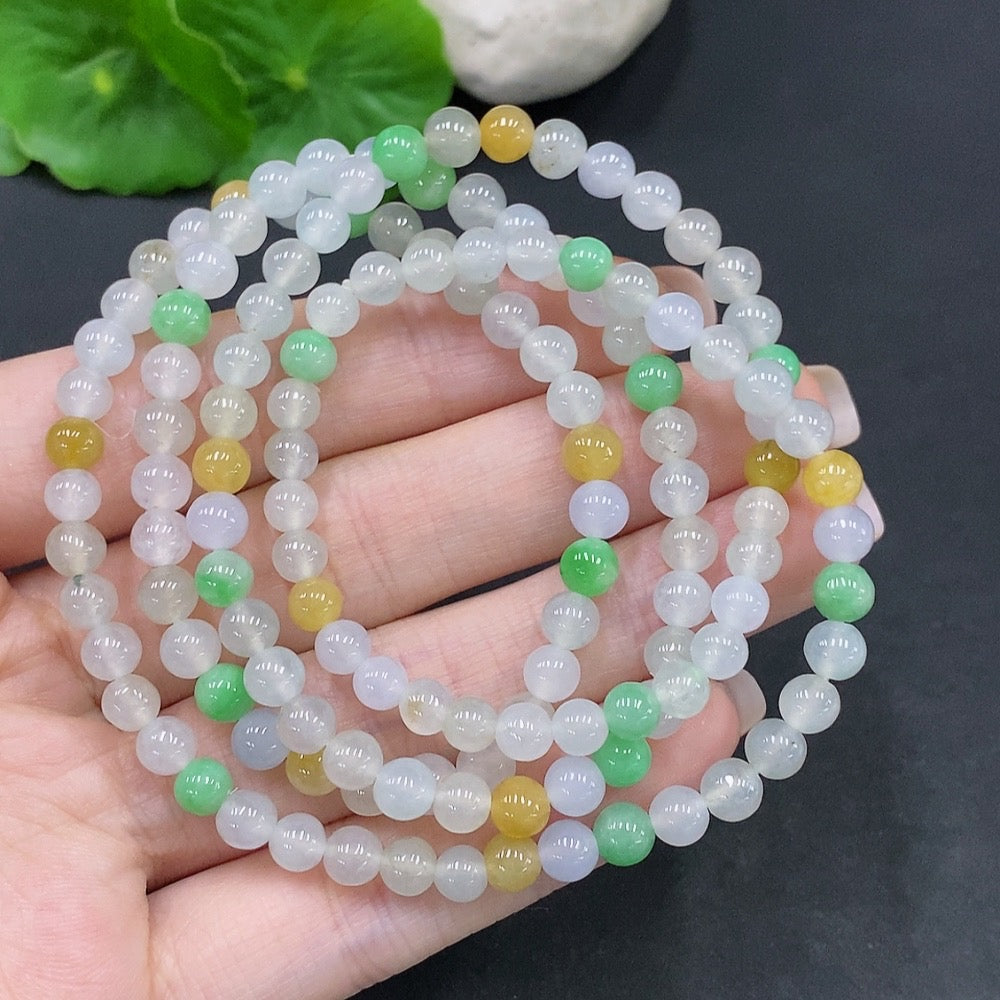 Jadeite Bead Necklace Total Weight Approx. 32g Size About 5.1mm Color Origin Undetermined