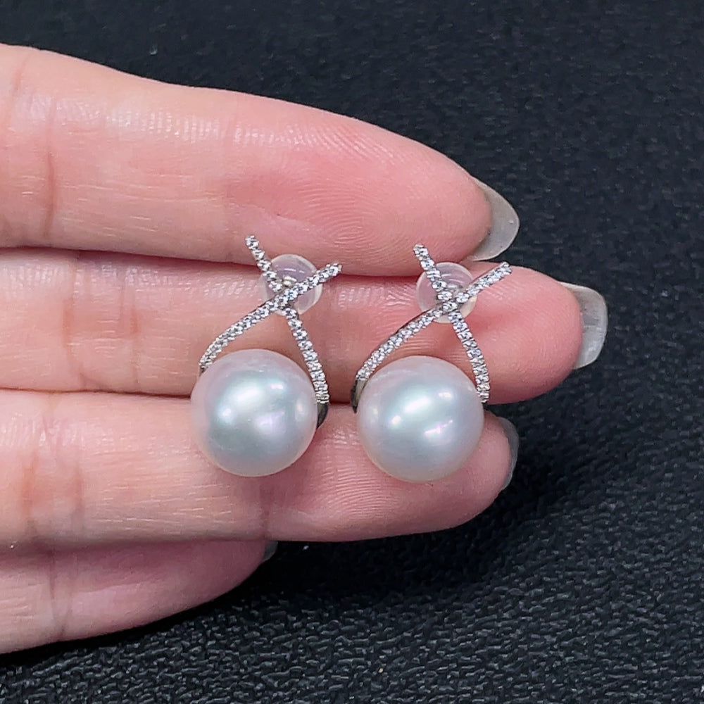 Seawater Pearl Earrings 18k Gold Non-Diamond