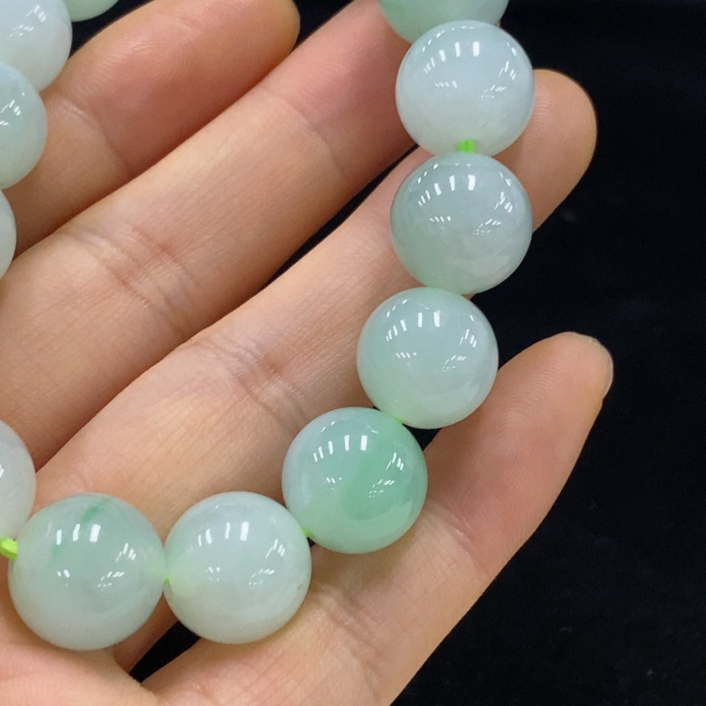 Jadeite Bracelet Approx. 12.8mm Total Weight Approx. 57.43g