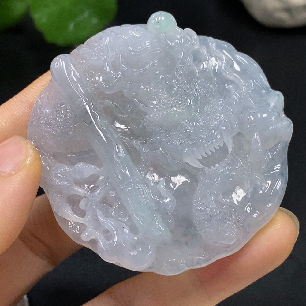 Colgante de dragón de jadeíta, peso total aproximadamente 58.6g