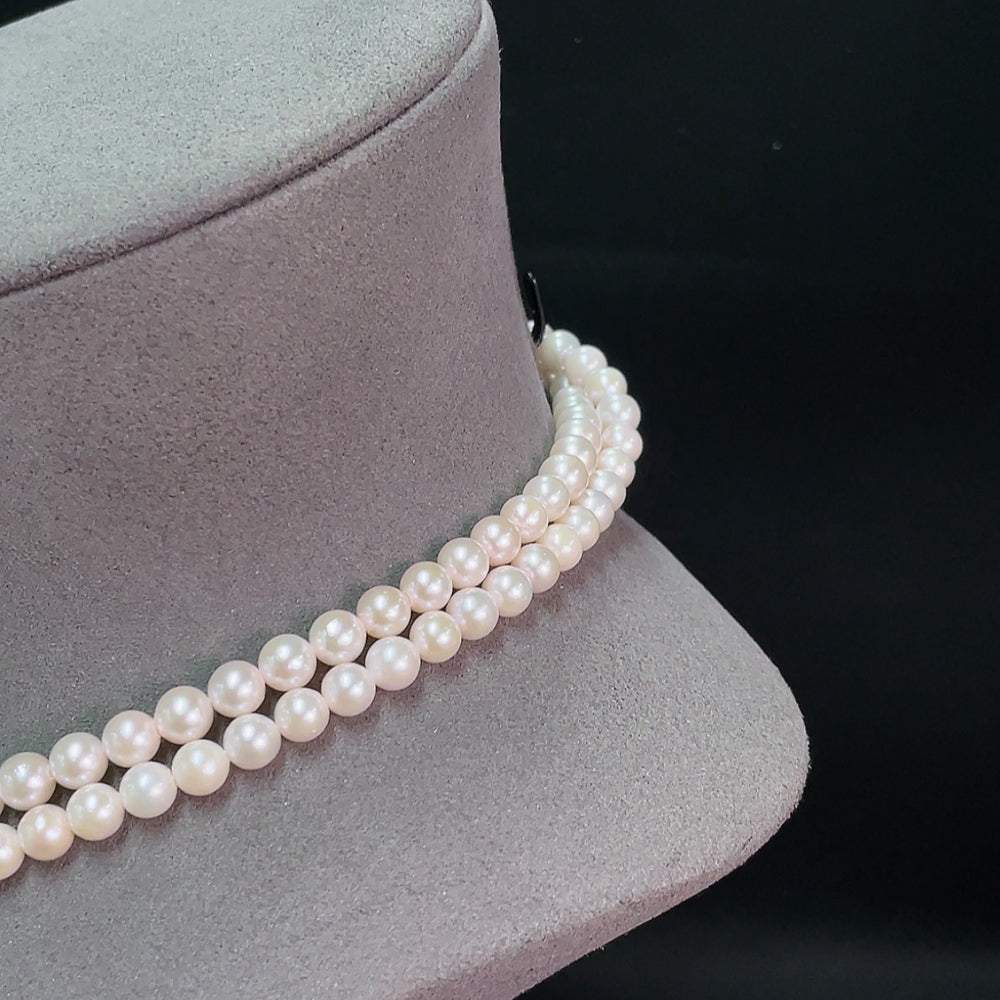 18K gold saltwater pearl necklace, total weight approximately 44.69g, pearl size about 6.3mm