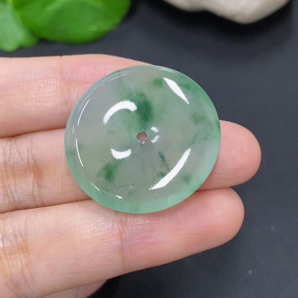 HKHQ Jadeite Safety Buckle jewelry piece featuring a smooth, polished jadeite buckle with intricate carved details.