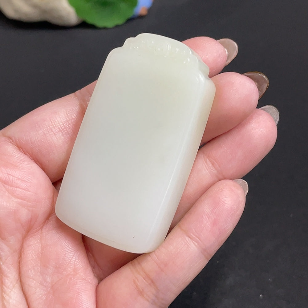 Hetian Jade Pendant, Plain Pendant, Total Weight Approx. 65.9g