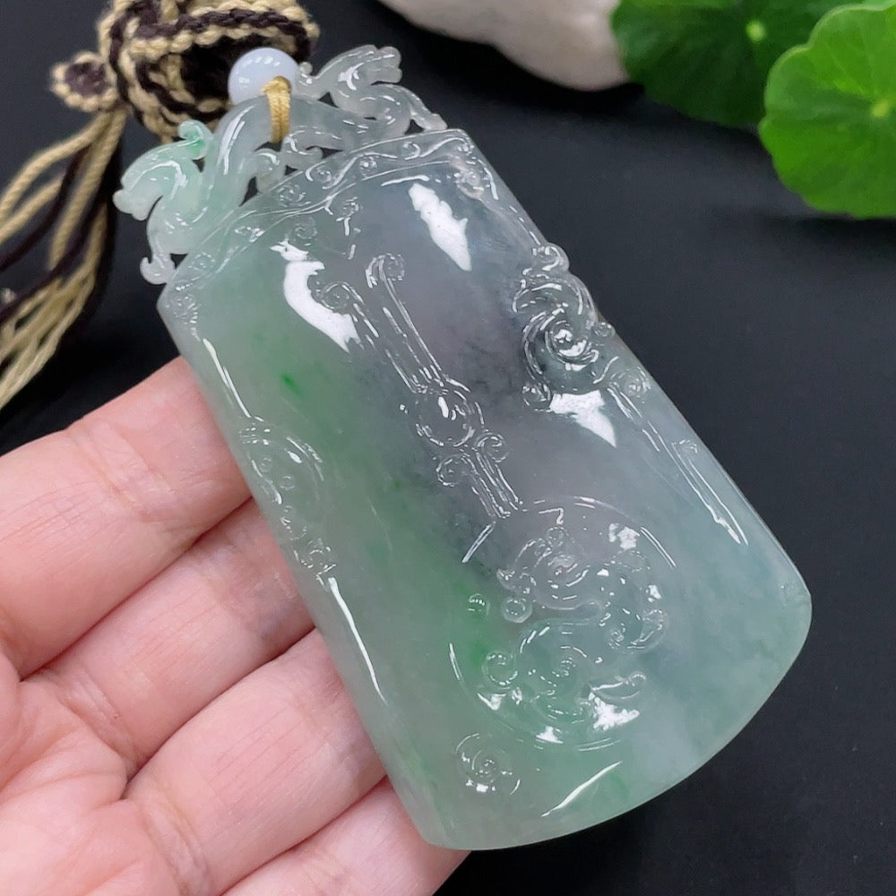 Jadeite Pendant Antique Plaque Total Weight Approx. 59.05g