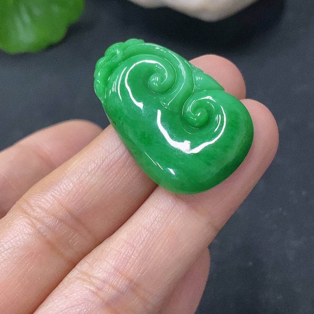 Huiliu Jadeite Pendant Ruyi featuring a polished jade piece with intricate carvings, authentic Huiliu HQ jewelry design.