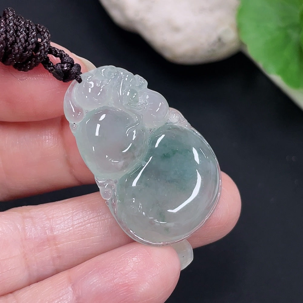 Jadeite Fu Shou Pendant Total Weight Approx. 9g (Including Rope Weight)