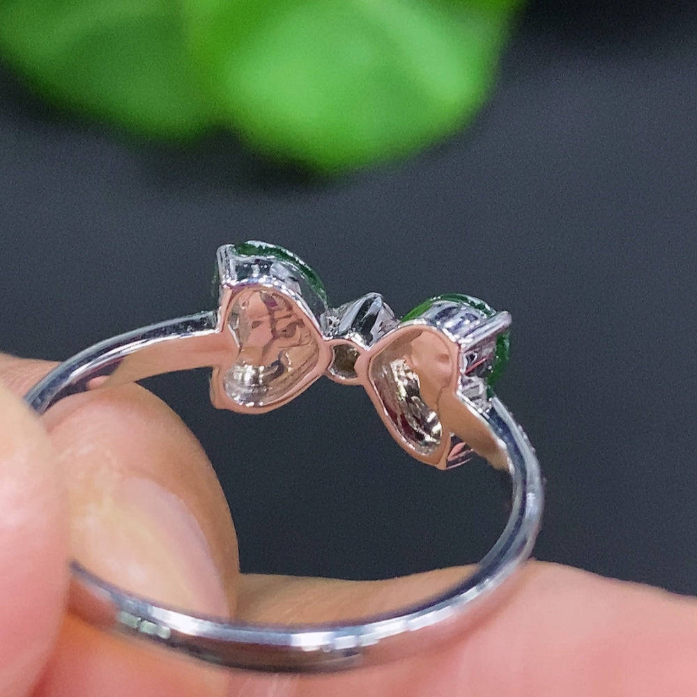 Jadeite and 18K Gold Ring Size 15 Total Weight Approx.2.4g